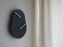 Unusual wooden quiet small oval wall clock for living room in many colors as anthracite No ticking wood modern design oblong tiny silent office clocks Unique designer little bedroom home frame - 4