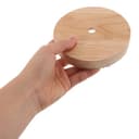 BEBEMOKO Wooden Round Lamp Base Featuring Rustic and Modern Minimalist Style 2pcs with E27 and E14 Holder Solid Wood Material Compatible with Table Lamps in Living Room Or Reading Areas - 4