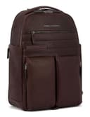 PIQUADRO, Computer and iPad® backpack with loop for wearable tail light, adjustable sternum strap, pocket for bottle and RFID anti-fraud protection, marrón oscuro, marrón, Talla única, 0 unidades - 2