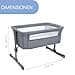 Chicco Next2Me Essential Baby Bed for Newborns, Side Bed, Compatible with Various Beds, Height Adjustable, Good Air Circulation, Mattress and Bag Included, 0-6 Months, Grey - 4