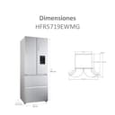 Haier FD 70 Series 5 HFR5719EWMG - Frigorífico Puerta Francesa, Dispensador Agua, Cajones Direct Access, Circular AirFlow, Motor Inverter, My Zone, Total No Frost, 70x190 cm, 444L, Luz LED, Inox - 5