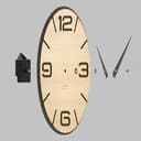 Giallobus - Reloj premium - Simple relief - Madera de MDF - Premium 60x60cm - n.09 Ash tree - Artesano Made in Italy - Silencioso - Idea de regalo - Doble nivel moderno - 5