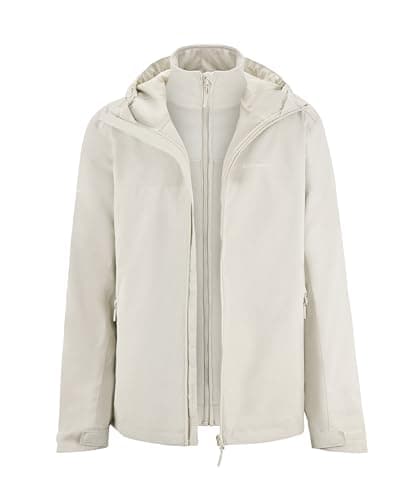 Kapten & Son Everyday 3in1 Funktionsjacke Sandstone M | Regenjacke Damen & Herren Beige mit herausnehmbarer Fleecejacke | Outdoor Jacke mit 10.000 mm Wassersäule, aktungsaktiv, winddicht