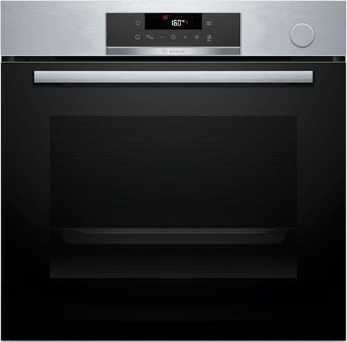 Bosch HRG532BS3 Serie 4, Forno con vapore da incasso, Display LED Touch, Funzione Air Fry, EcoClean, 15 programmi automatici, Acciaio, 60 x 60 cm