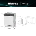 Hisense HV16B, Lavastoviglie integrata, Classe B, 16 Coperti, 40db, 8 programmi, controllo touch, fast cleaning, Apertura automatica della porta, Indicatore del tempo rimanente, 9,5L - 2