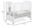 Foppapedretti, My Little Love, cuna con barandilla abatible, 131 x 73 x 108 cm, 27 kg, blanco - 8