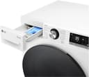 LG F2V7SLIM9, Klasse A, Waschmaschine Slim 9 kg, 60x47.5x85 cm, Wi-Fi, AI Direct Drive, Tiefenreinigung mit Dampf, TurboWash 360°, Außentür aus Gehärtetem Glas, Weiß mit Schwarzem Bullaugenring - 10