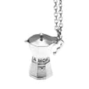amorili Collana con Pendente Moka Caffettiera in Argento 925 Invecchiato – Gioiello Artigianale Made in Italy per Amanti del Caffè – Catena Unisex Regolabile - cln0137b - 1