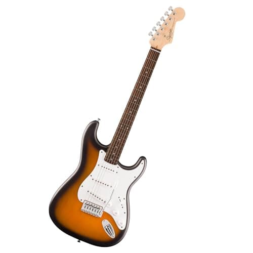 Squier by Fender Debut Collection Stratocaster Electric Guitar, Laurel Fretboard, White Pickguard, 2-Colour Sunburst