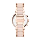 Michael Kors - Reloj Parker cronógrafo de Cuarzo con Correa de Acero Inoxidable en Tono Oro Rosa con eslabones centrales de Acetato ruborizado para Mujer MK5896 - 3