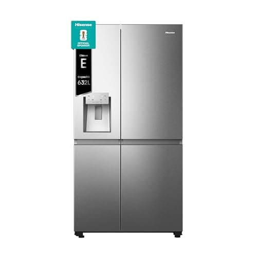 Hisense RS818N4TIE Frigorifero Side By Side, 632 L, Classe E, Inox