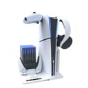 Stazione di raffreddamento per PS5 Slim, con doppio controller PS5 stazione di ricarica, per Playstation 5 Slim Console con 6 slot per dischi di gioco, con 2 ganci per cuffie - 4