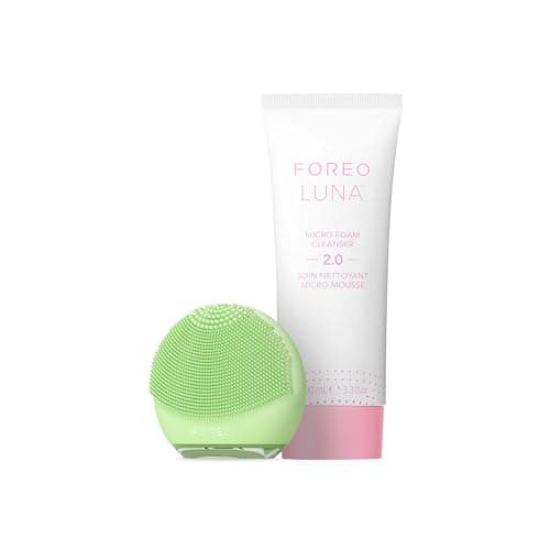 FOREO Spazzola viso detergente e rassodante LUNA 4 go + LUNA Micro-Foam Cleanser 2.0 (100 ml) - Spazzola pulizia viso - Riduce la visibilità dei pori - Prodotti di skincare - Per tutti i tipi di pelle
