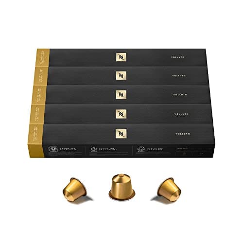 Nespresso Original Cápsulas de Café Volluto, 50 Cápsulas para Máquina de Café, Cafetera, Tueste Ligero, Mezcla Dulce y Afrutada