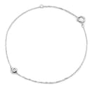 OROVI bracciale donna Oro 14Kt vero, con un Diamante - Oro Bianco - Gioielli donna - Gioiello Ipoallergenico - Fatto a Mano - 3