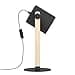 Eglo Table lamp Hornwood, Vintage Bedside lamp in Industrial Design, Retro Living Room and Bedroom Lighting, Metal in Black and Cream, Natural Wood, FSC Certified, E27 Socket, incl. Switch - 2