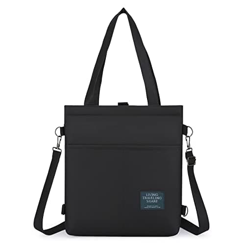 Ruyosn Bolsa de Mano de Tela para Mujer, Lona 3 en 1, de Hombro con Cremallera, Aesthetic Negro