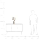 Lámpara de mesa estilo escandinavo base de cerámica pantalla de lino forma de tambor con aspecto de piedra pintada blanco crema Billy - 9