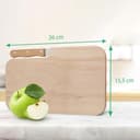 GRAVURZEILE Frühstücksbrettchen mit eigener Gravur in verschiedenen Motiven - Inklusive Messer - Personalisiert mit Namen und Text - Massives Erlenholz - 26x15,5x1,2 cm - Motiv: Name + Text - 7