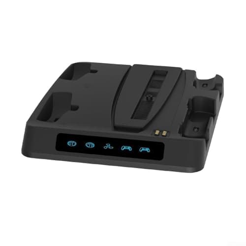 PS Portal Charging Dock Supporting Edge Controller with Low-Noise Fan and Minimalist Gaming Desk Integration