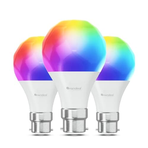 Nanoleaf Matter Essentials 3 Bombillas LED B22 RGBW Inteligentes y Regulables - Luces Led 16M Colores, Matter sobre Thread, Bluetooth, Compatible con Google Apple, Decoración Habitación y Gaming