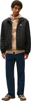 Tommy Jeans Uomo Giacca da Mezza Stagione Essential Padded con Colletto alla Coreana, Nero (Black), S - 4