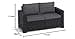 Allibert by Keter California Garden Lounge Sofa 2-Seater Graphite / Cool Grey including Seat and Back Cushion Plastic Round Rattan Look 141 x 68 x 72 cm - 3