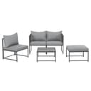 SVITA Detroit Gartenmöbel Set Polyrattan Lounge Modular Ecksofa Chaiselongue Tisch Flexibel als 3 Sitzer oder Sessel 2 Sitzer Inklusive Kissen Grau - 5