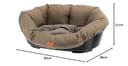 Ferplast Cuccia Cane e Gatto con Cuscino SOFA' 2 TWEED Lavabile, Lettino per Cani Gatti da Interno Imbottito, Cesta in Plastica, Fondo Forato e Poggiamento, Antiscivolo, 52 x 39 x h 21 cm, Marrone - 2