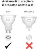 Philips Hue White Ambiance, Faretto LED Smart GU10, Luce Bianca da calda a fredda, 400lm, Compatibile con Bluetooth, controllo vocale con Alexa, Apple Home e Google Assistant, pack da 5 - 5