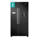 Hisense RS741N4WBE Freestanding American Side by side Door American Fridge Freezer 578 litre, Black, with Non-Plumbed Water Dispenser, Black, 90.8 × 179.3 × 74.3 cm (W×H×D) - 1