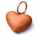 Rienco | Portachiavi Donna Cuore Legno, Unica, Non Personalizzato, Levigato | Forma a cuore, doppio anello, facile da incidere | Portachiavi, accessorio donna - 1