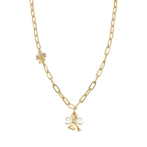 LUXENTER Pulsera de Circonita Brillante acabada en oro amarillo de 18K - Flor