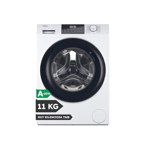 Haier I-Pro Series 1 HW110-BP14929A-S Lavadora Carga Frontal 11KG, Función Vapor, 15 Programas, Antibacterias, Motor Inverter, Display Digital, 1400 RPM, Inicio Diferido, Detector de KG, Blanco