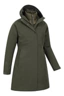 Mountain Warehouse Alaskan Womens 3 In 1 Long Jacket - Waterproof, Breathable & Adjustable Raincoat with Detachable Inner Coat & Taped Seams -For, Rain & Outdoors Khaki Women's Size 14 - 4