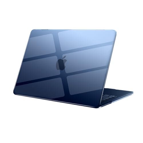 eleger Case Compatible with MacBook Air 15 inch M5 A3448 M4 A3241 M3 A3114 M2 A2941 [Matching Mac's midnight], 2026 2025 2024 2023 Release, Transparent Hard Plastic Shell Cover, Midnight Clear