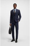 BOSS Herren H-HANK-C1-214 Slim-Fit Hemd aus elastischer Baumwoll-Popeline mit bügelleichtem Finish Hellblau 42 - 2