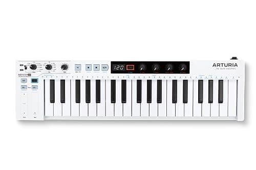 Arturia KeyLab Essential 88 mk3 Tastiera Controller MIDI Universale per Produzione Musicale - Con Software Professionale, 88 Tasti, 9 Encoder, 9 Fader, Ruote di Modulazione/Intonazion, 8 Pad - Bianca