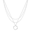 Meteorstarry Halsreif Edelstahl Damen Silber 925 Sterling, 3PCS Layering Lange Silberkette Kette Silber 925 Damen mit Anhänger Halsketten Chain Damenkette für Frauen - 1