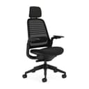 Steelcase Series 1 Ergonomischer Bürostuhl mit LiveBack Lumbalstütze, 4D-Armlehnen, anpassbarer Kopfstütze Onyx Schwarz, 66 x 64 x 112 - 1
