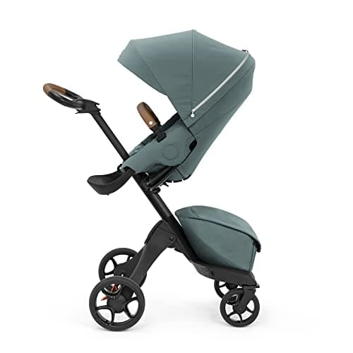 Stokke Xplory X, Cool Teal - Luxury Pushchair - Adjustable for Both Baby & Parents’ Comfort - Padding, Harness & Reflective Zip for Added Safety - Folds in One Step