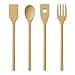 Set de 4 Utensilios de Cocina BERIZZA en Madera Natural, Juego de Espátula, Cuchara, Tenedor y Medidor para Pasta, Sin Barnices, Sin pvc, sin plasticos, sin metal. - 1