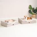 EHEYCIGA Orthopädisches Hundebett Kleine Hunde, 76x51x16.5cm, Memory Foam Waschbar und Wasserdicht Hundekorb mit 4 Rändern, Hundesofa Hundecouch rutschfest, Beige - 9