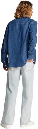 Calvin Klein Camisa Vaquera Hombre Linear Denim Regular Fit, Azul (Denim Medium), XL - 2