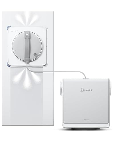 ECOVACS WINBOT W2S OMNI Robotic Window Cleaner with TruEdge Scrubber & Smart Station, WIN-SLAM 4.0, App Control, Cordless, 12-Stage Safety, for Large Windows