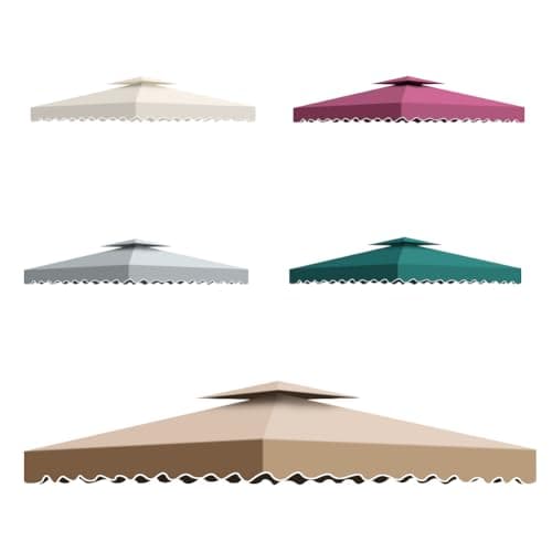 Toldo Pergola Recambio 3x3m, Pergolas de Jardin Cubierta de Repuesto de Gazebo Pabellón Exteriores, Doble Niveles Carpas para Exteriores con Orificios de Drenaje y Ventilación
