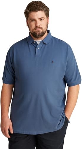 Tommy Hilfiger Polo de manga corta Hombre 1985 Regular Fit, Azul (Aegean Sea), XXL