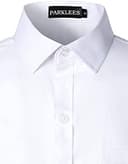 PARKLEES Men's Urban Stylish Casual Business Slim Fit Long Sleeve Button Up Dress Shirt with Pocket White M - 5