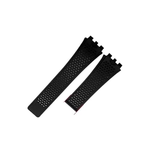 ENFYUSTR Silikon-Uhrenarmband for TAG HEUER Carrera-Serie, konkav-konvexes Schnittstellenarmband(Black-No buckle)