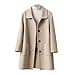 Abrigo clásico de lana mixta para mujer chaqueta larga con botones versátil para invierno y otoño diseño adecuado para uso diario adecuado para ocasiones variadas, beige, M - 5